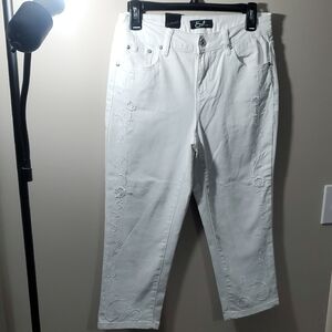 Earl Jeans White Floral Men's Straight Jeans